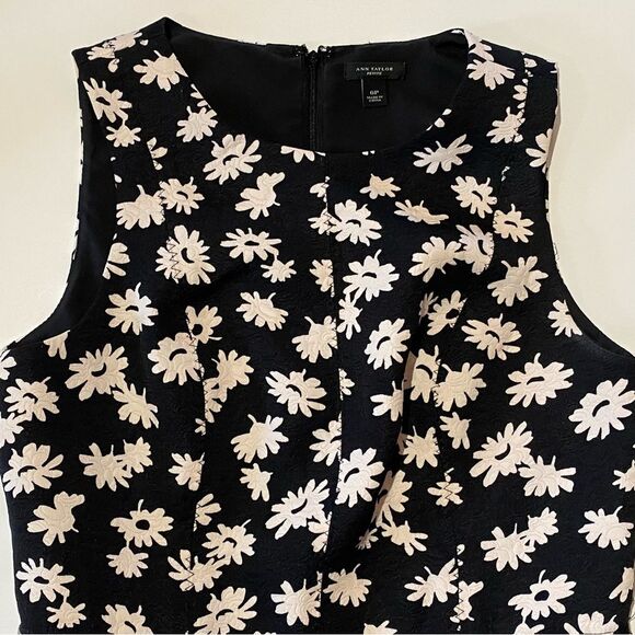 AnnTaylor Petite Black & White Floral Sheath Dress Women's Size 6P - Picture 16 of 16